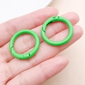 Pair of bright green 25mm zinc alloy spring O-rings with matte painted finish for DIY bags - Thick 25mm Inner Diameter 18mm / Green