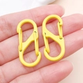 Paire de petits mousquetons S jaunes 33x14mm en alliage de zinc à double ouverture - Jaune
