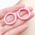 Pink 20mm matte round zinc alloy spring ring gate for DIY jewelry making and bags - Thick 25mm Inner Diameter 18mm / Pink