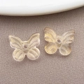 Translucent butterfly bead with gold glitter for DIY jewelry making and crafts - Transparent Champagne Gold Foil
