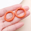 Two matte orange 25mm zinc alloy spring O-rings for DIY handbags and keychains - Thick 25mm Inner Diameter 18mm / Orange Yellow
