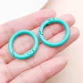 Turquoise matte 20mm zinc alloy spring ring buckle held in hand for bag DIY - Thick 25mm Inner Diameter 18mm / Turquoise Green