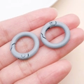 Grey matte 25mm round zinc alloy spring ring clasp for bags and DIY jewelry projects - Thick 20mm Inner Diameter 13mm / Gray