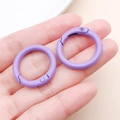 Two purple matte painted zinc alloy 20mm round spring ring clasps for DIY bag accessories - Thick 25mm Inner Diameter 18mm / Purple
