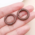 Deep brown 25mm zinc alloy spring O-ring buckle for bag charms and DIY jewelry making - Thick 20mm Inner Diameter 13mm / Brown Coffee