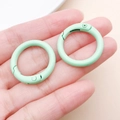 Pair of 20mm mint green matte zinc alloy spring O-rings for bags and DIY jewelry - Thick 25mm Inner Diameter 18mm / Light Green