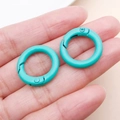 Matte tiffany blue 20mm round spring gate ring for handbag and DIY jewelry accessories - Thick 20mm Inner Diameter 13mm / Turquoise Green