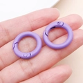 Pair of purple 20mm matte zinc alloy spring rings for bags and DIY jewelry making - Thick 20mm Inner Diameter 13mm / Purple