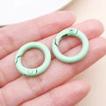 Light green matte lacquer 20mm round zinc alloy spring buckles for bag DIY accessories - Thick 20mm Inner Diameter 13mm / Light Green