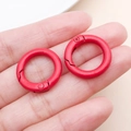 Pair of 25mm red matte zinc alloy spring O-rings for DIY bags and keychain accessories - Thick 20mm Inner Diameter 13mm / Red