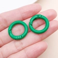 Pair of bright green 20mm zinc alloy spring O-rings with matte painted finish - Thick 20mm Inner Diameter 13mm / Dark Green
