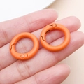 Vibrant orange 20mm round zinc alloy spring ring buckle for DIY bag accessories - Thick 20mm Inner Diameter 13mm / Orange Yellow