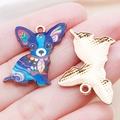 Colorful Chihuahua alloy pendant with Mexican Day of the Dead style floral patterns - Dark Blue