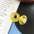 Gefacetteerde felgele kralen met groot metalen gat voor DIY-armbanden en sieraden - Gefacetteerde Kraal (13254)