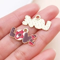 Colgantes de letras LOVE en aleación con esmalte de chocolate para bisutería DIY - Placa de Letra LOVE Rojo (27195)
