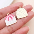 Colgante sobre corazón rosa de aleación para joyas DIY con grabado LOVE y acabado oro - Sobre Corazón LOVE Rosa (27212)