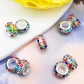 Cuentas de arcilla con pavé de diamantes de colores para pulseras de abalorios - Multicolor