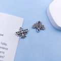 Antiek zilveren bijen legering hanger met gedetailleerde vleugels voor DIY sieraden - 11mm x 14mm