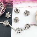Breloques flocon de neige en argent avec grands trous sur bracelet maille serpent DIY - Style Flocon Géométrique (8817)