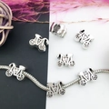Perle de vélo en argent pour bracelets DIY avec détails en métal allié vintage - Style Bicyclette (13859)