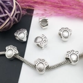 Perle de breloque patte d'animal vintage en argent pour bracelets à chaîne serpent - Style Empreinte Vintage (15177)