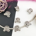 Perle de carrosse de citrouille en argent pour bracelets DIY avec design rétro ajouré - Style Carrosse Citrouille (15666)
