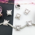 Perle d'horloge vintage en argent antique pour bracelets, breloque en alliage de style - Style Réveil Vintage (15667)