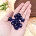 Perles en résine facettées bleu foncé à gros trous pour bijoux artisanaux - Perle Facettée Grand Trou Bleu Foncé (14631)
