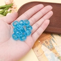 Perles en résine facettées bleues à grand trou pour bijoux DIY tenues dans la main - Perle Facettée Grand Trou Bleue (14630)
