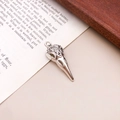 Vintage silver bird skull charm with intricate engravings for gothic necklaces - Engraved Style (15553)