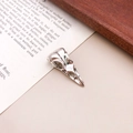 Vintage silver bird skull pendant with intricate gothic details on antique paper - Realistic Bird Head Style (7524)