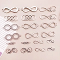 Antique silver infinity charms and connectors for DIY jewelry making in various designs - Mixed Infinity Styles