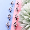 Silver alloy music G-clef treble clef beads for DIY charm necklaces and bracelets - Musical Note (5985-2)