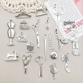 Ensemble de breloques couture vintage en alliage argenté pour la création de bijoux DIY - Mix Breloques Outils Couture (SN49) / Ensemble de 20 Pièces / Argent antique