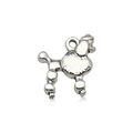 Silver-toned poodle metal charm for DIY necklaces and pet tag accessories - Antique Silver Poodle (11258)