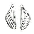 Pendentifs ailes de papillon évidées en argent antique pour la création de bijoux DIY - Ailes argent antique / 29x11mm