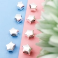 DIY silver star-shaped alloy beads with large holes for custom necklace and bracelet sets - Slanted Star (3957-2)