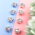 Set of 8 vintage silver alloy LOVE YOU charms for DIY jewelry making and bracelets - Heart Letter Tag (8799-2)