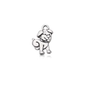 Cute cartoon dog charm pendant in silver alloy finish for DIY jewelry making projects - Cartoon Dog (15565)