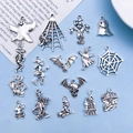 Set Halloween bedeltjes van legering met spoken en heksen voor DIY sieraden maken - Halloween Thema Variatie Mix (SN52)