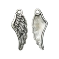 Pendentifs ailes d'ange en argent antique avec texture de plumes et finition alliage - Une Aile En Argent Antique 27x10mm 14880g 13g.