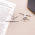 Pendentif gymnaste argenté pour bracelets DIY et création de bijoux créatifs - Pose de Grand Écart Pompom Girl (9830)