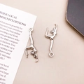 Pendentifs de danseuse en alliage argenté pour bracelets DIY et bijoux créatifs - Pose de Saut de Danse (9833)