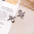 Antique silver softball I love softball and athlete charms for DIY jewelry making - I Love Softball Letter Style (11150)