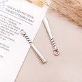 Silver alloy baseball bat charms with threaded handles and rings for DIY jewelry making - Baseball Bat Style (15484)