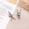 Vintage silver alloy baseball player pendants for DIY jewelry making and crafts - Baseball Player Style (11149)