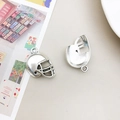 Silver alloy American football helmet charm pendant with retro finish and round ring - Football Helmet Style (9198) / 14x20mm