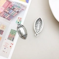 Vintage silver alloy American football charm pendant for DIY bracelet and necklace jewelry - Rugby Ball Style (15722) / 10x22mm