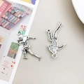 Rugged retro silver alloy football player pendants for DIY necklace and bracelet jewelry - Football Player Style (9199) / 16x30mm