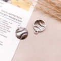 Vintage Silber Baseball Anhänger mit feiner Textur für DIY Schmuckherstellung - Baseball Stil (9196)